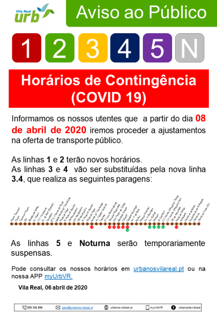 Horários de Contingência (COVID 19)